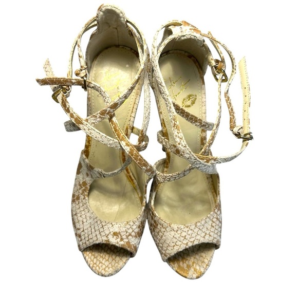 Colin Stuart Snakeskin Print Platform Heels Sz 6.5 - Picture 6 of 10